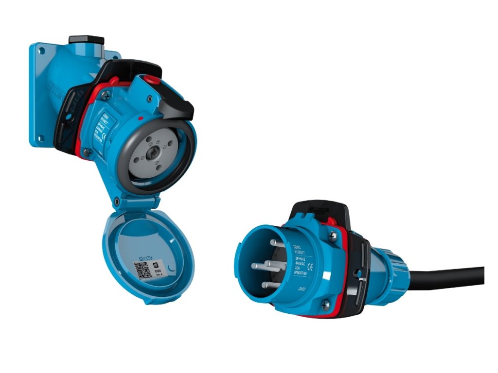 MARECHAL® DSN Steckverbinder mit geöffneter Steckdose und Stecker, Schutzart IP69, für hygienische Anwendungen